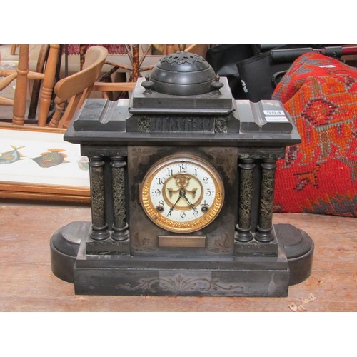 564 - VICTORIAN SLATE MANTEL CLOCK