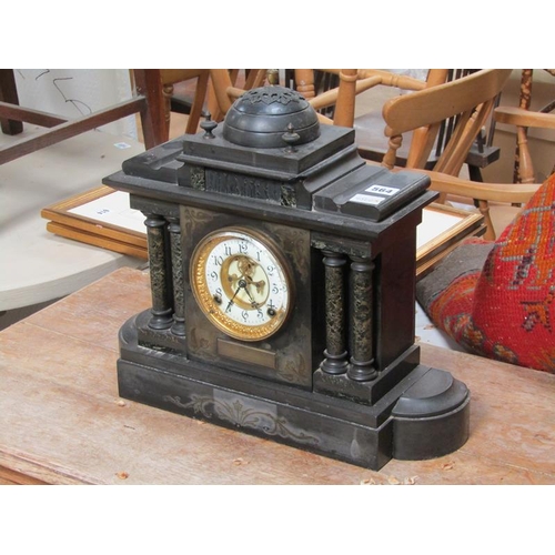 564 - VICTORIAN SLATE MANTEL CLOCK