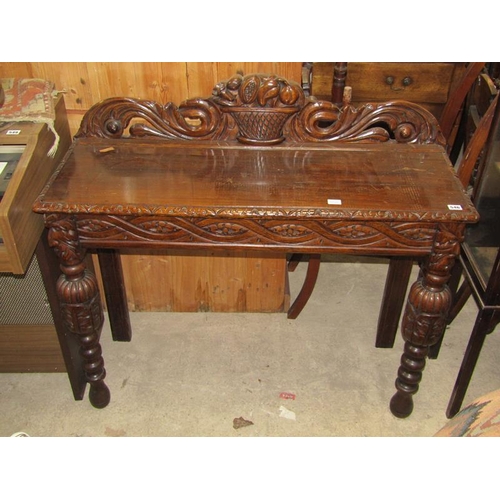 546 - VICTORIAN CARVED OAK SIDE TABLE