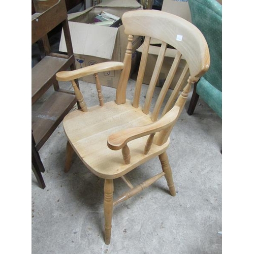 618 - EIGHT BEECH SLAT BACK CHAIRS