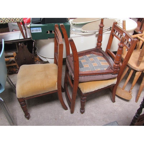 619 - THREE VICTORIAN CHAIRS