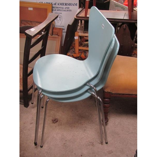 620 - DUCK EGG BLUE STACKING CHAIRS