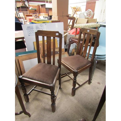 621 - THREE OAK DINING CHAIRS