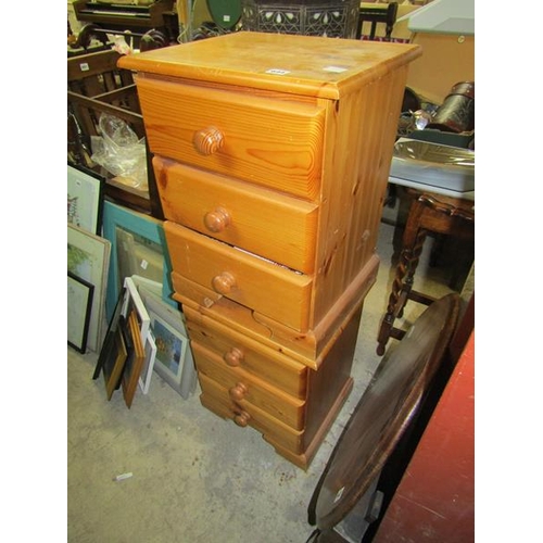 644 - TWO PINE THREE DRAWER CHESTS