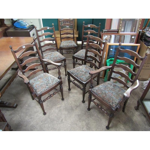 661 - SIX OAK LADDERBACK CHAIRS