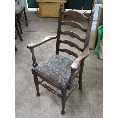 661 - SIX OAK LADDERBACK CHAIRS