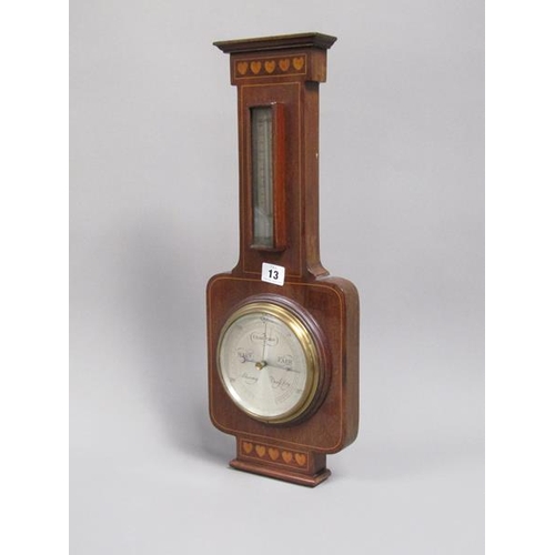 13 - EDWARDIAN MAHOGANY CASED WALL BAROMETER