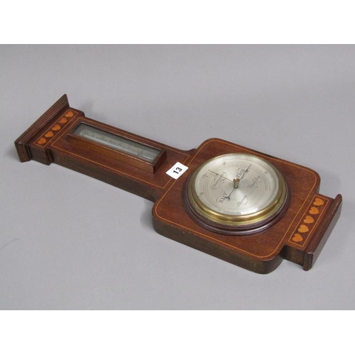 13 - EDWARDIAN MAHOGANY CASED WALL BAROMETER