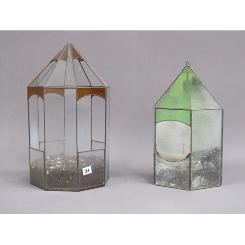 24 - TWO GLASS TERRANIUMS