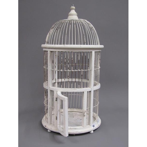 38 - WHITE PAINTED BIRD CAGE