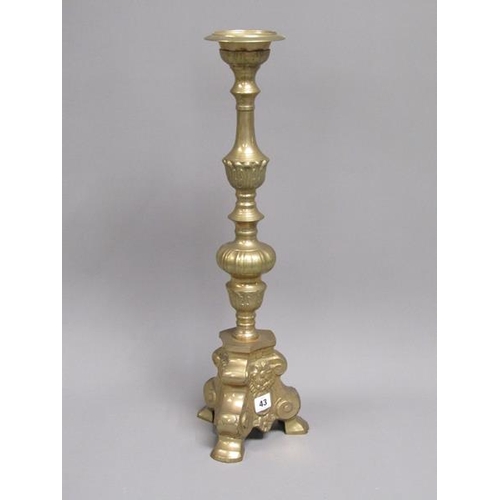 43 - BRASS PRICKET TYPE CANDLESTICK