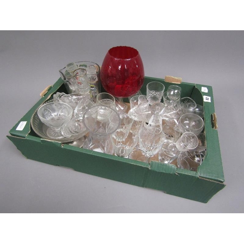 82 - BOX OF MIXED GLASSWARE