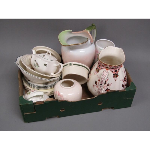 107 - MIXED CERAMICS, TABLEWARES, WASH JUGS ETC