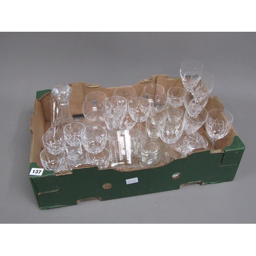 137 - BOX OF CRYSTAL GLASSWARE