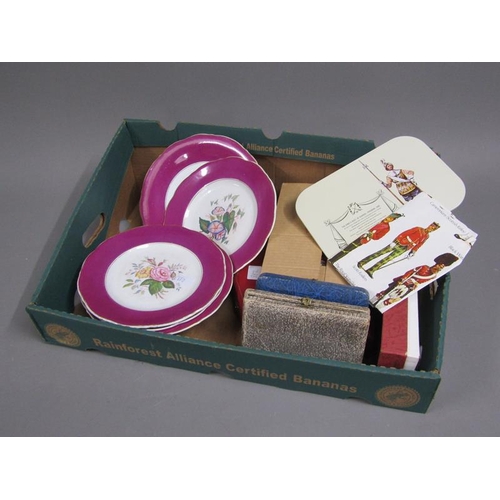 162 - BOX TO INCL SILVER PLATE & PART DESSERT SET