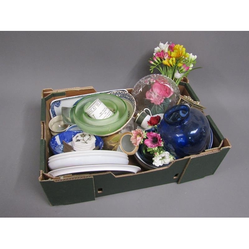 171 - BOX OF MIXED CERAMICS TO INCL DENMARK PATTERN PLATES