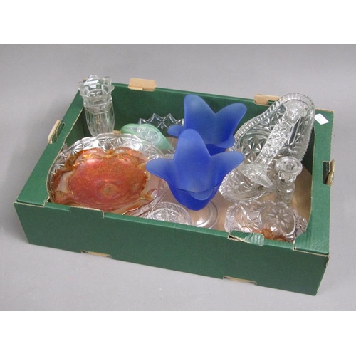 223 - BOX OF MOUDLED AND CRYSTAL GLASSWARE