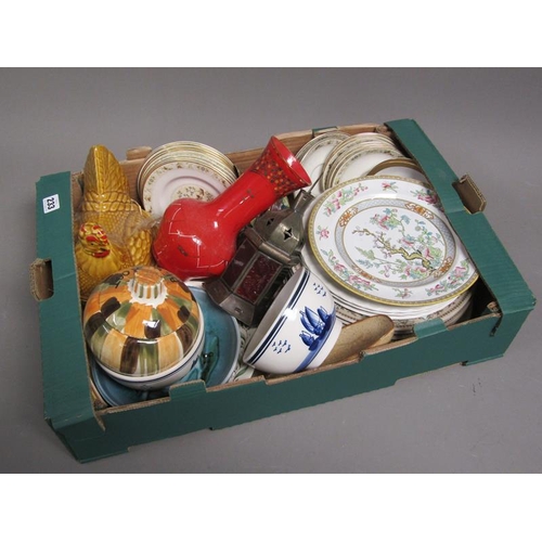 233 - BOX OF MIXED TABLEWARES, ORIENTAL ETC