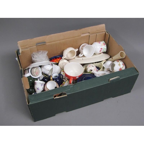 234 - BOX OF MIXED CERAMICS, TEAWARES ETC