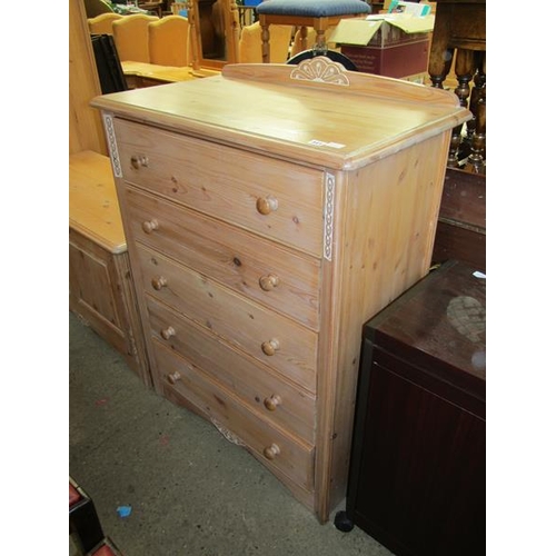 341 - MODERN PINE FIVE DRAWER CHEST