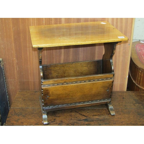 359 - 1930s OAK MAGAZINE RACK