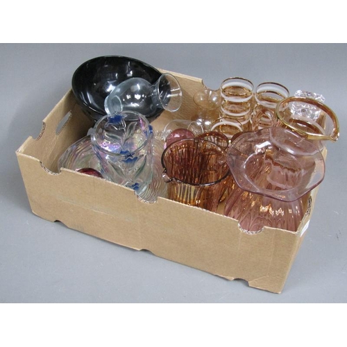 262 - BOX OF GLASSWARE TO INC. 1960s LEMONADE SET