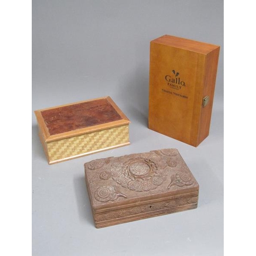 266 - WOODEN BOXES TO INC. CARVED INDIAN