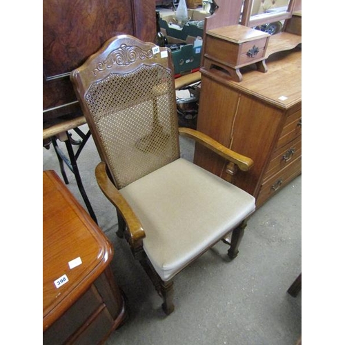 397 - CANE BACK ARMCHAIR