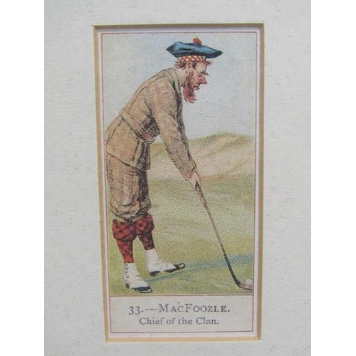 1002 - FRAMED SERIES OF FIFTY GOLFING CIGARETTE CARDS, F/G, 50CM X 60CM