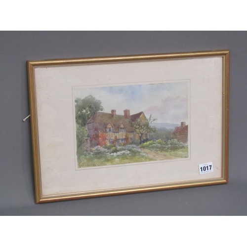 1017 - HAROLD LAWES - PAIR, 19C COTTAGES EACH WITH FIGURES IN THE FOREGROUND, SIGNED, ONE TITLED BLEDLOW, E... 