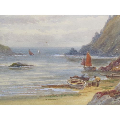 1024 - HAROLD LAWES - TWO WATERCOLOURS - UNLOADING THE CATCH & SCOTTISH LOCH, SIGNED F/G, EACH APPROX 25CM ... 