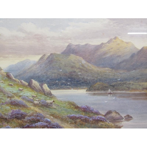 1024 - HAROLD LAWES - TWO WATERCOLOURS - UNLOADING THE CATCH & SCOTTISH LOCH, SIGNED F/G, EACH APPROX 25CM ... 