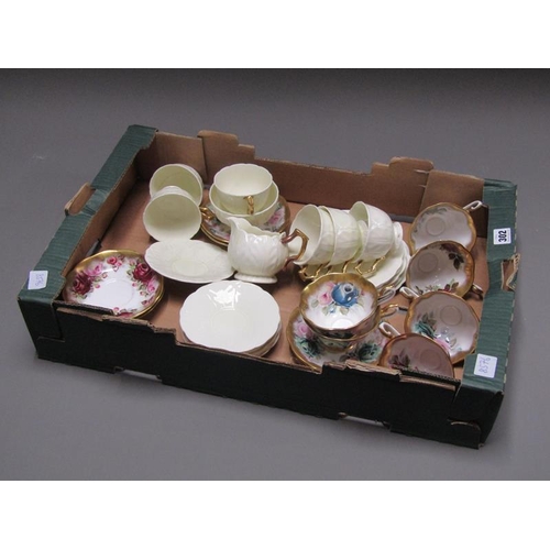 302 - BOX OF AYNSLEY AND ROYAL ALBERT TEA CUPS AND SAUCERS