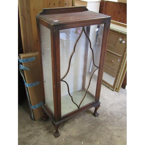 676 - OAK DISPLAY CABINET