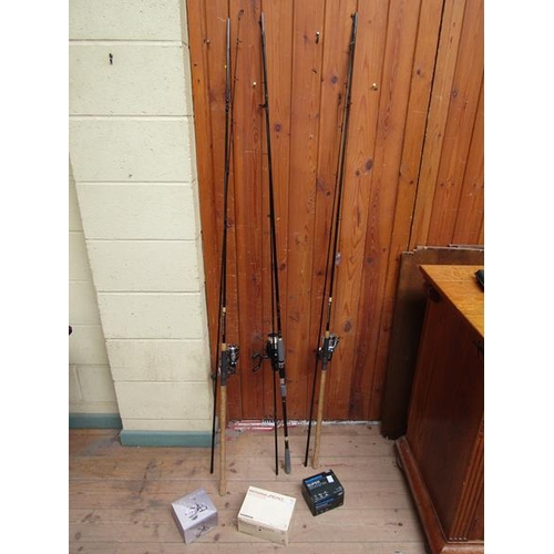 1158 - FISHING RODS, REELS AND CASES TO INCL SHIMANO SUPER 2500GT-RA