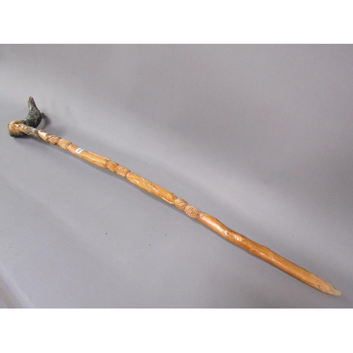 1159 - COLLECTION OF CARVED AFRICAN WALKING STICKS, LARGEST 147CM L