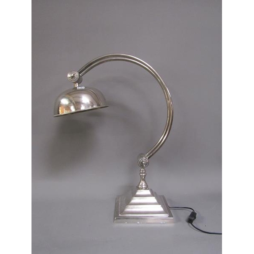 1162 - LARGE ART DECO STYLE CHROMIUM TABLE LAMP, 74CM H