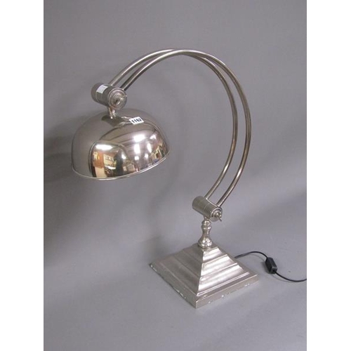 1162 - LARGE ART DECO STYLE CHROMIUM TABLE LAMP, 74CM H