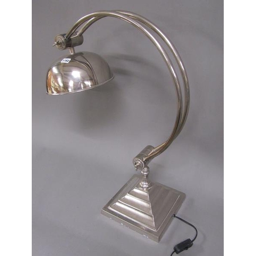 1162 - LARGE ART DECO STYLE CHROMIUM TABLE LAMP, 74CM H