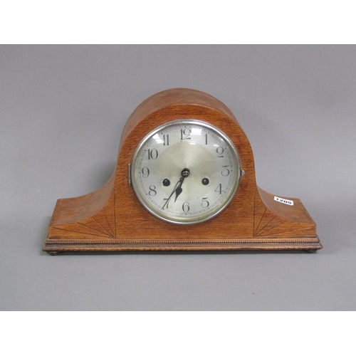 1205 - EARLY 20C OAK CASED MANTEL CLOCK, 42CM W