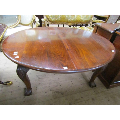 1573 - LATE 19C MID GEORGIANSTYLE MAHOGANY OVAL EXTENDING DINING TABLE WITH TWO ADDITIONAL LEAVES, 274CM W ... 