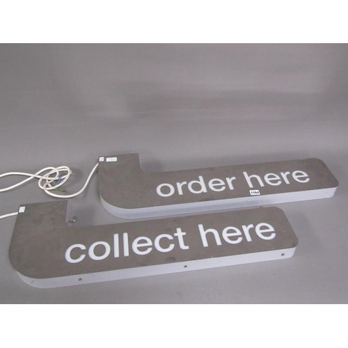 1164 - ILLUMINATING SHOP SIGNS - COLLECT & ORDER HERE, EACH 80CM L