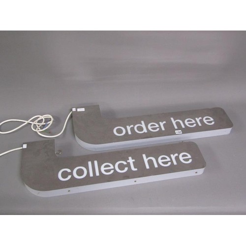 1164 - ILLUMINATING SHOP SIGNS - COLLECT & ORDER HERE, EACH 80CM L