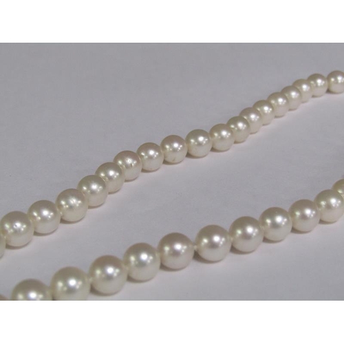 101 - A cultured pearl and diamond necklace with twenty four akoya cultured pearls, 18ct gold clasps set w... 