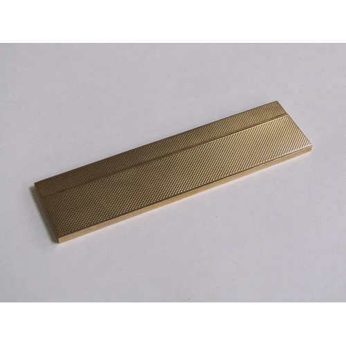 105 - A 9ct gold engine turned cased comb, makers marks S J R, Birmingham 1977, 36.6g total.