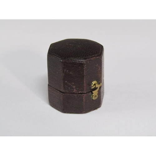 126 - A gold memoriam ring with a twist memoriam and enamel setting, dated 1814, size P 1/2, total 4g.