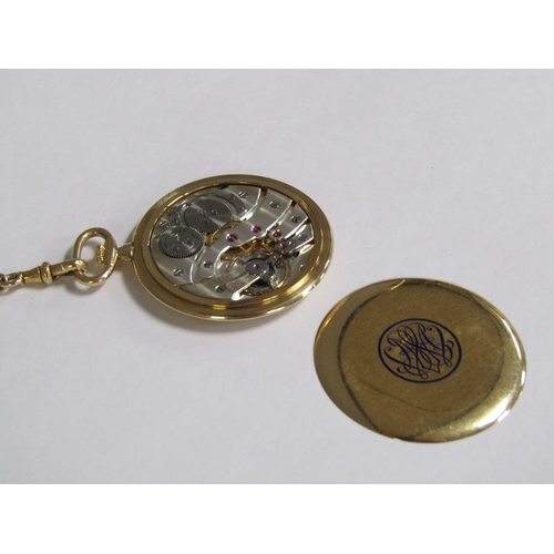 98 - A Lacloche Freres of Paris 18ct gold fob watch and chain with enamel initials to reverse, 52.9g tota... 