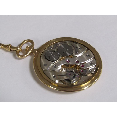 98 - A Lacloche Freres of Paris 18ct gold fob watch and chain with enamel initials to reverse, 52.9g tota... 