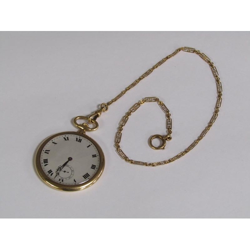 98 - A Lacloche Freres of Paris 18ct gold fob watch and chain with enamel initials to reverse, 52.9g tota... 