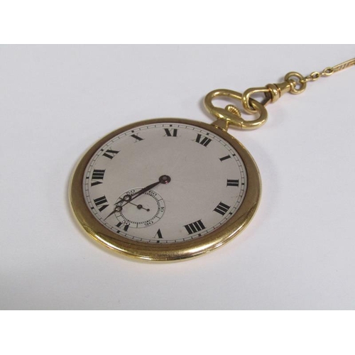 98 - A Lacloche Freres of Paris 18ct gold fob watch and chain with enamel initials to reverse, 52.9g tota... 